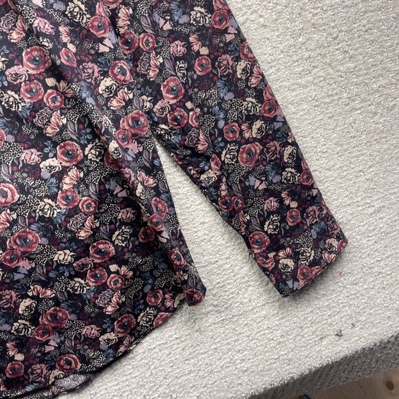 Le 31 Par Simons Long Sleeve Button Up Shirt Men's L Floral Tapestry Slim Fit - Picture 4 of 11